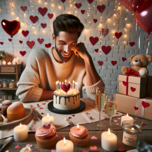 cumpleaños de mi novio con corazones